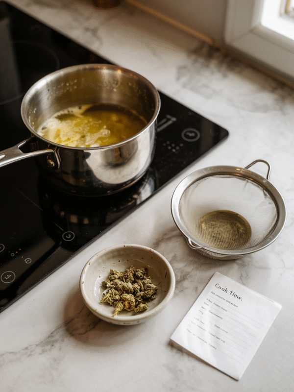Making cannabutter for weed brownies recipe