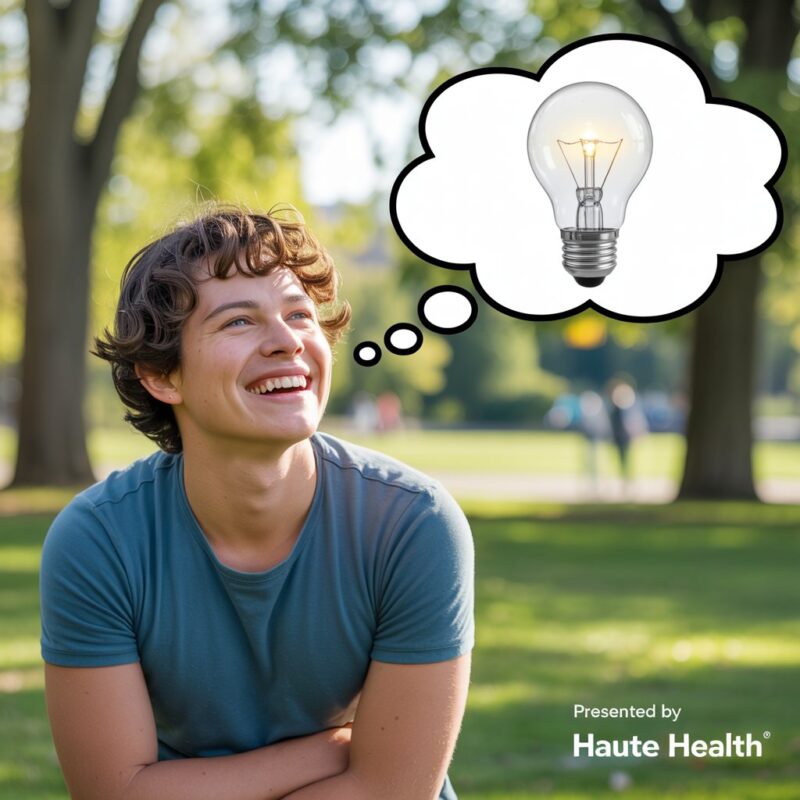 Weed Busters: Does Cannabis Make You More Creative? - Why Do People Feel More Creative on Cannabis? Person having creative idea inspired by cannabis Canada