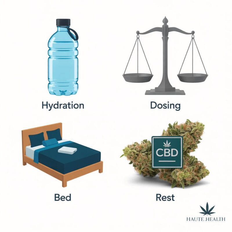 Prevention tips for cannabis hangover infographic.