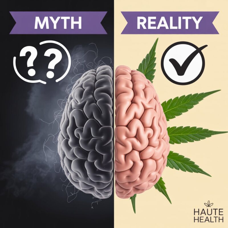 Weed hangover myth vs reality graphic variation.