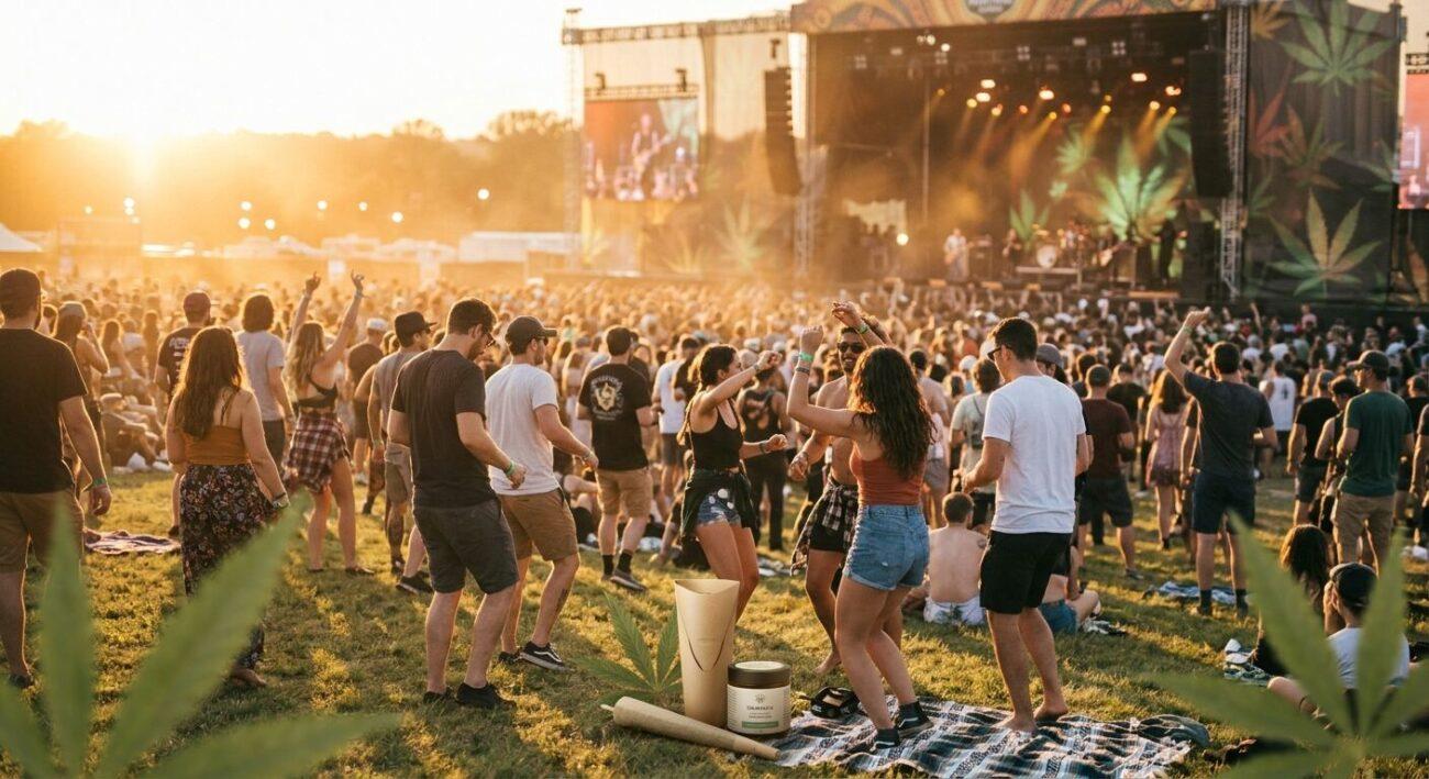 Outdoor music festival crowd – choosing the best strain for being at festival events