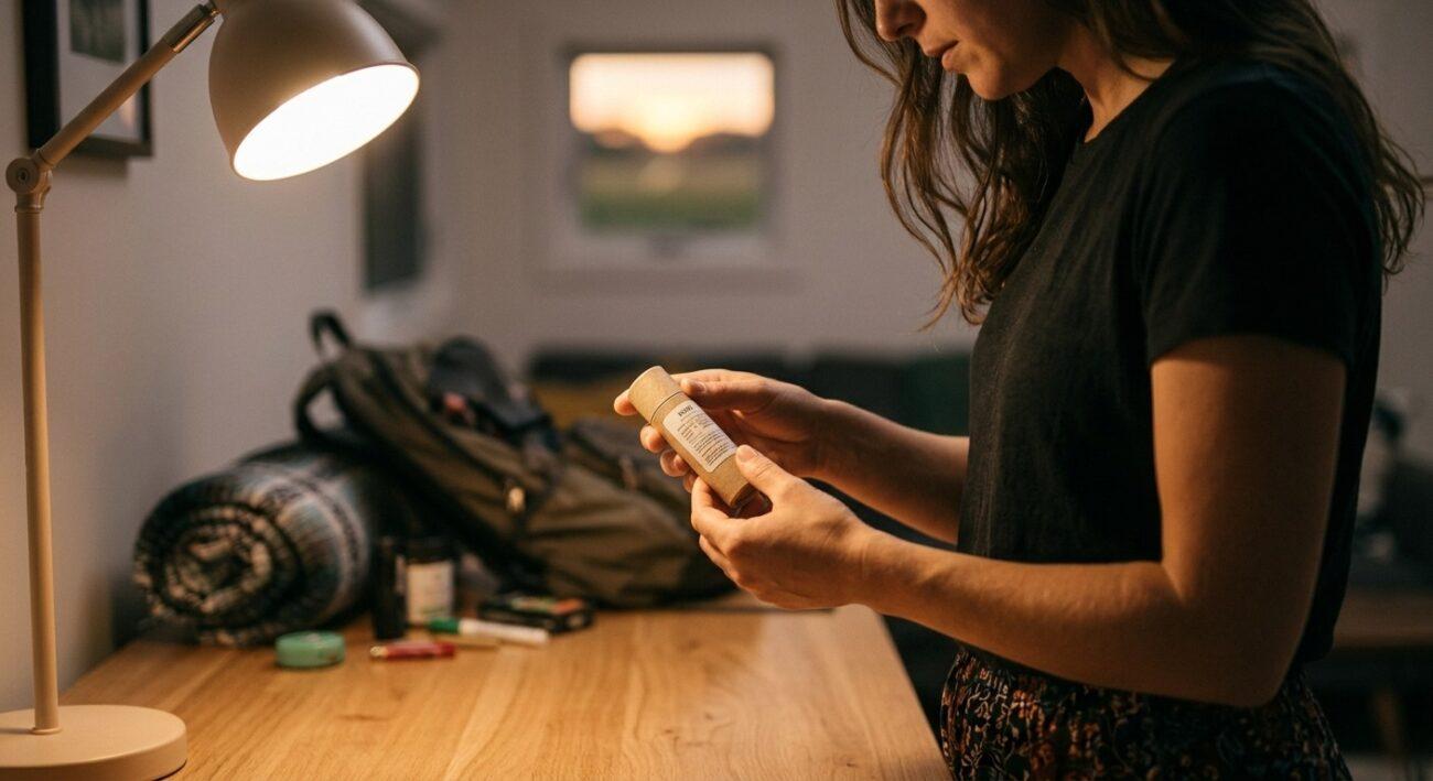Checking cannabis product details before a concert for safe and legal use