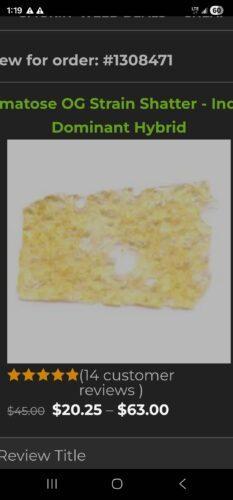 Comatose OG Strain Shatter - Indica Dominant Hybrid